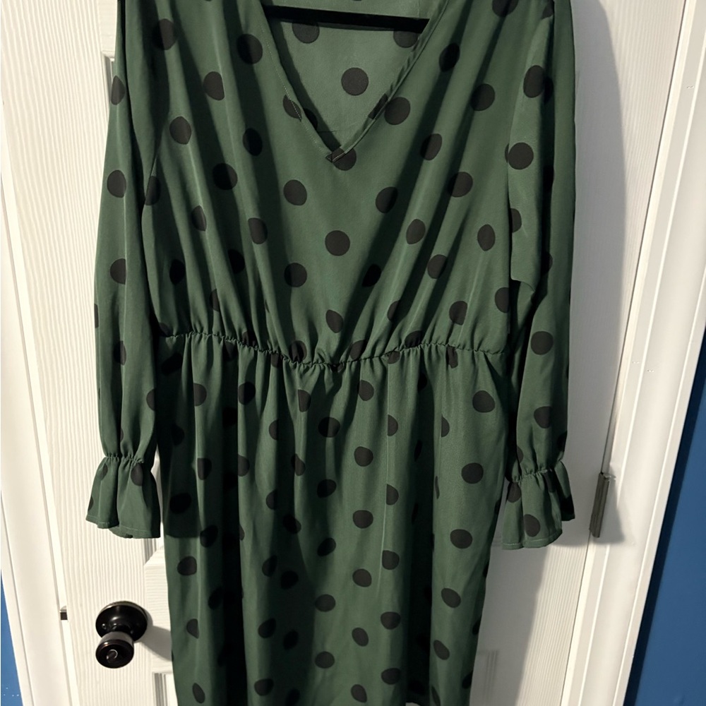 SHEIN Green Smocked Bell Sleeve Sundress